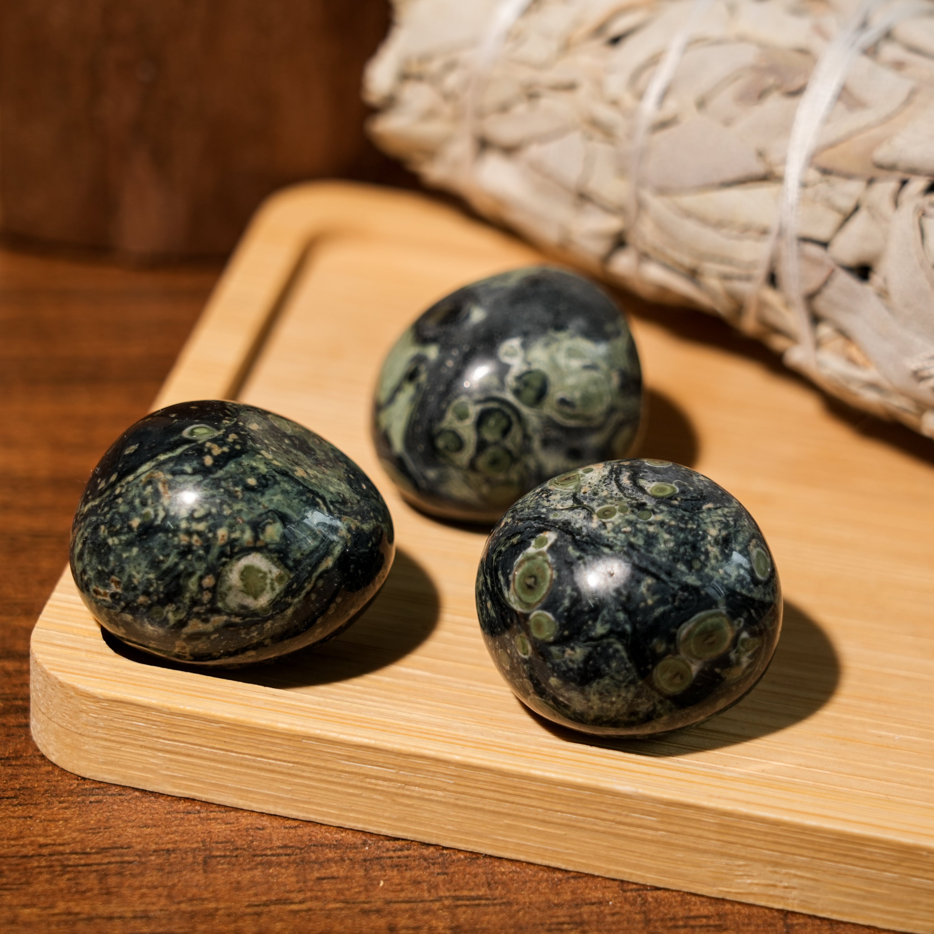 Kambaba Jasper Tumbled Stone Set-Helmsman Crystal