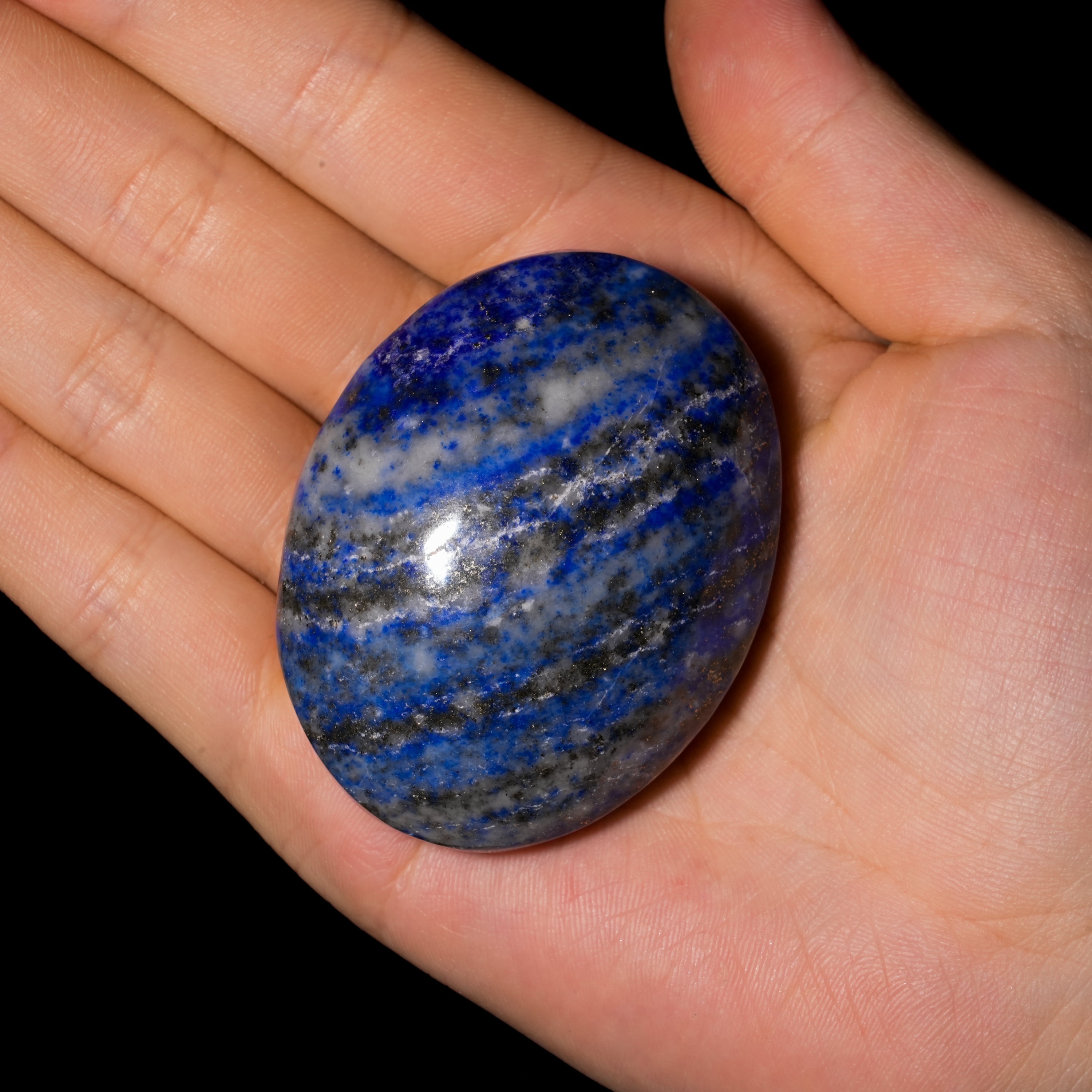 Lapis Lazuli Palm Stone-Helmsman Crystal