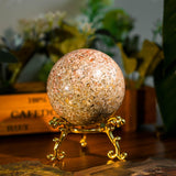 Leopard Skin Jasper Sphere - helmsman - crystal