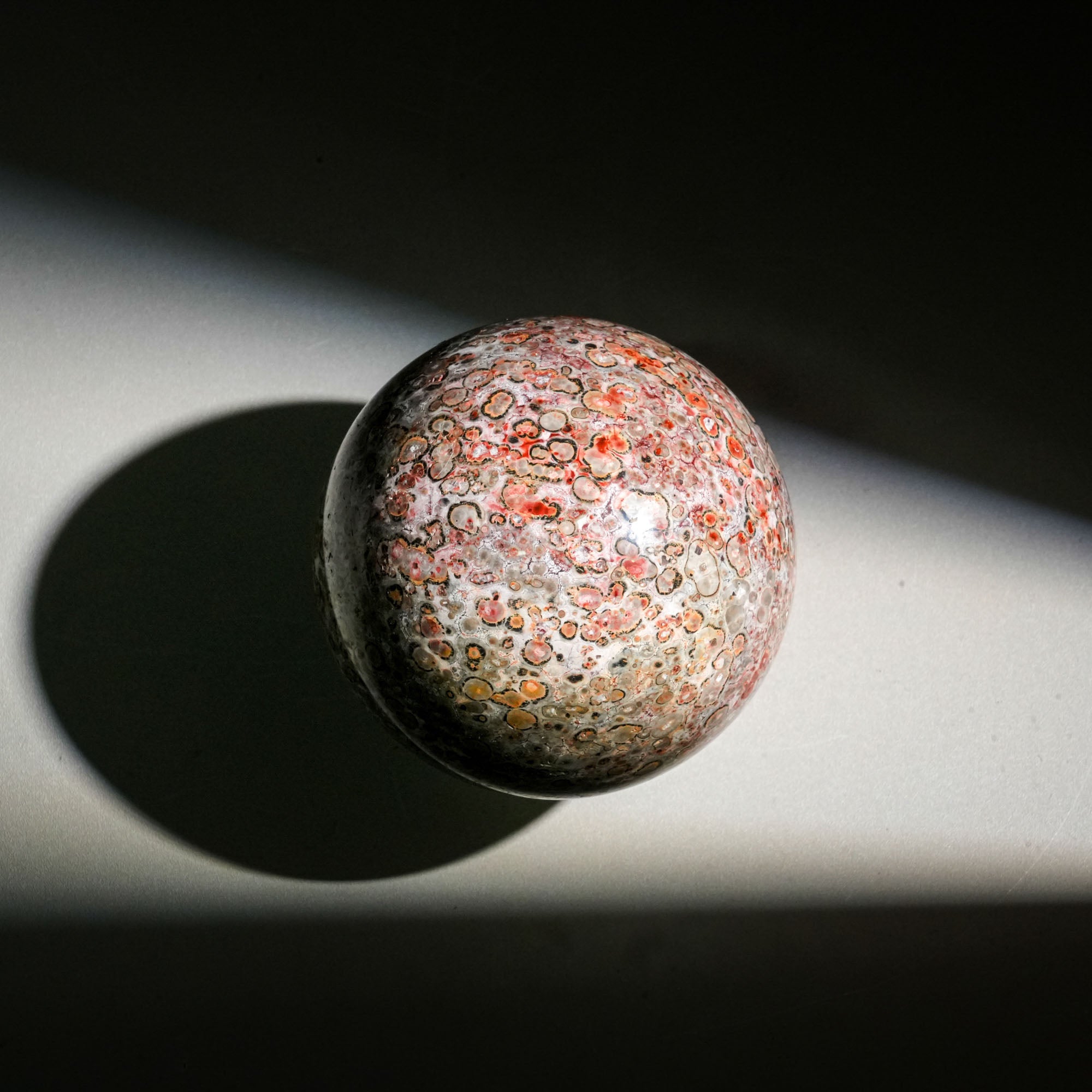 Leopard Skin Jasper Sphere - helmsman - crystal