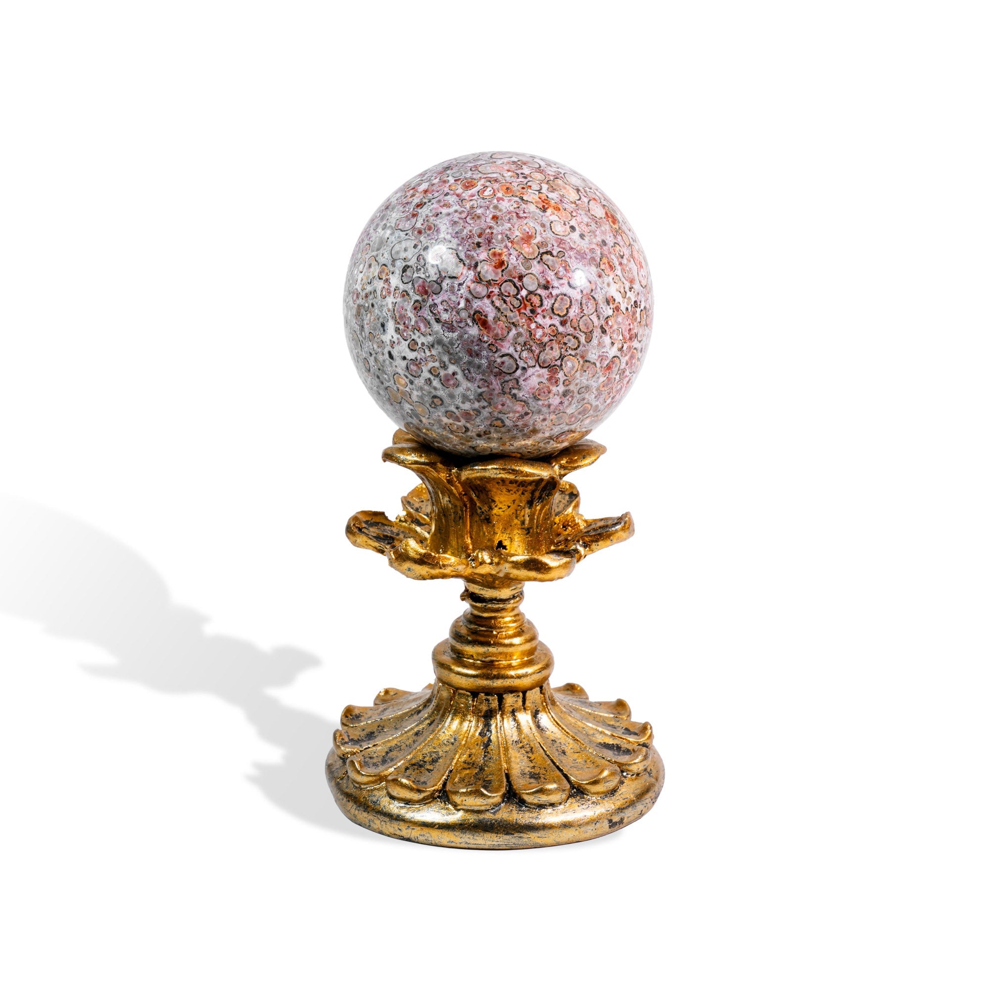 Leopard Skin Jasper Sphere - helmsman - crystal
