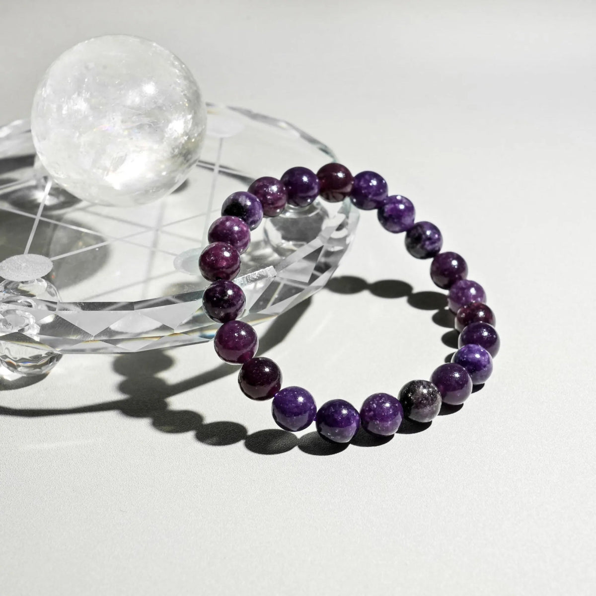 Lepidolite Bracelet - helmsman - crystal
