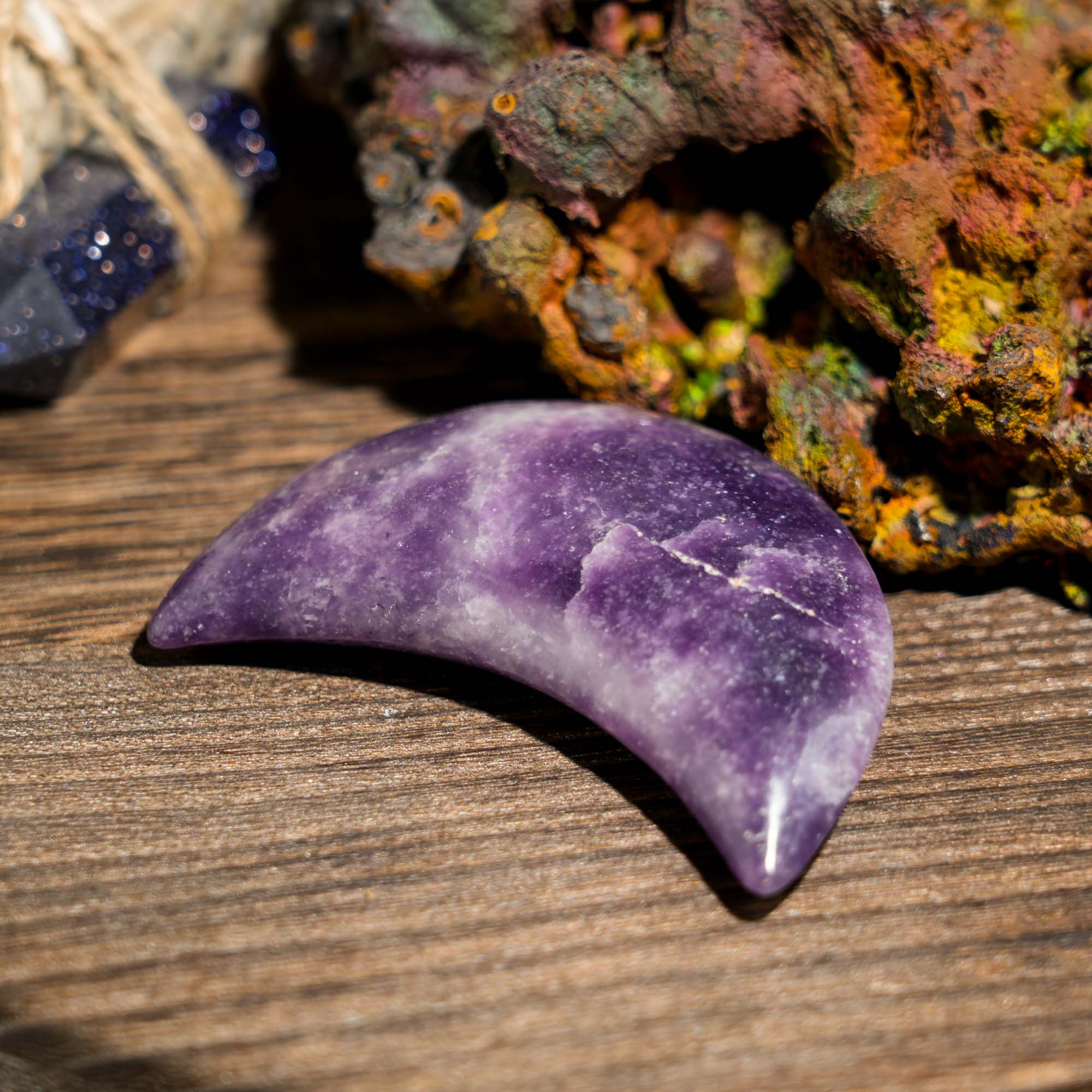 Lepidolite Moon - helmsman - crystal