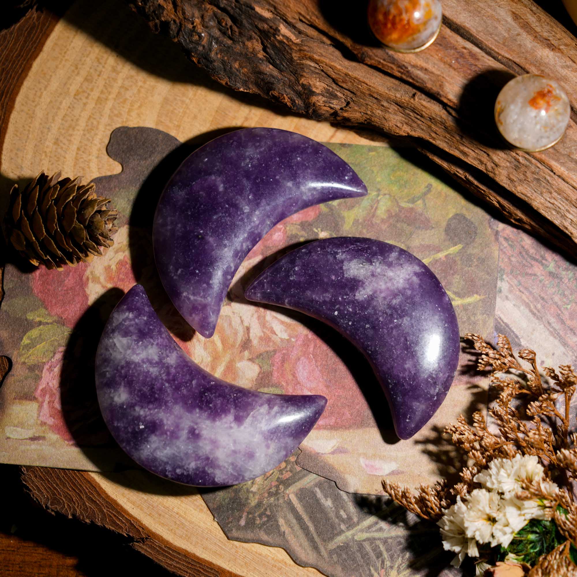 Lepidolite Moon - helmsman - crystal