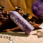 Lepidolite Point - helmsman - crystal