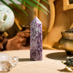 Lepidolite Point-Helmsman Crystal