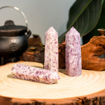Lepidolite Point-Helmsman Crystal