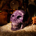 Lepidolite Skull - helmsman - crystal