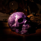 Lepidolite Skull - helmsman - crystal