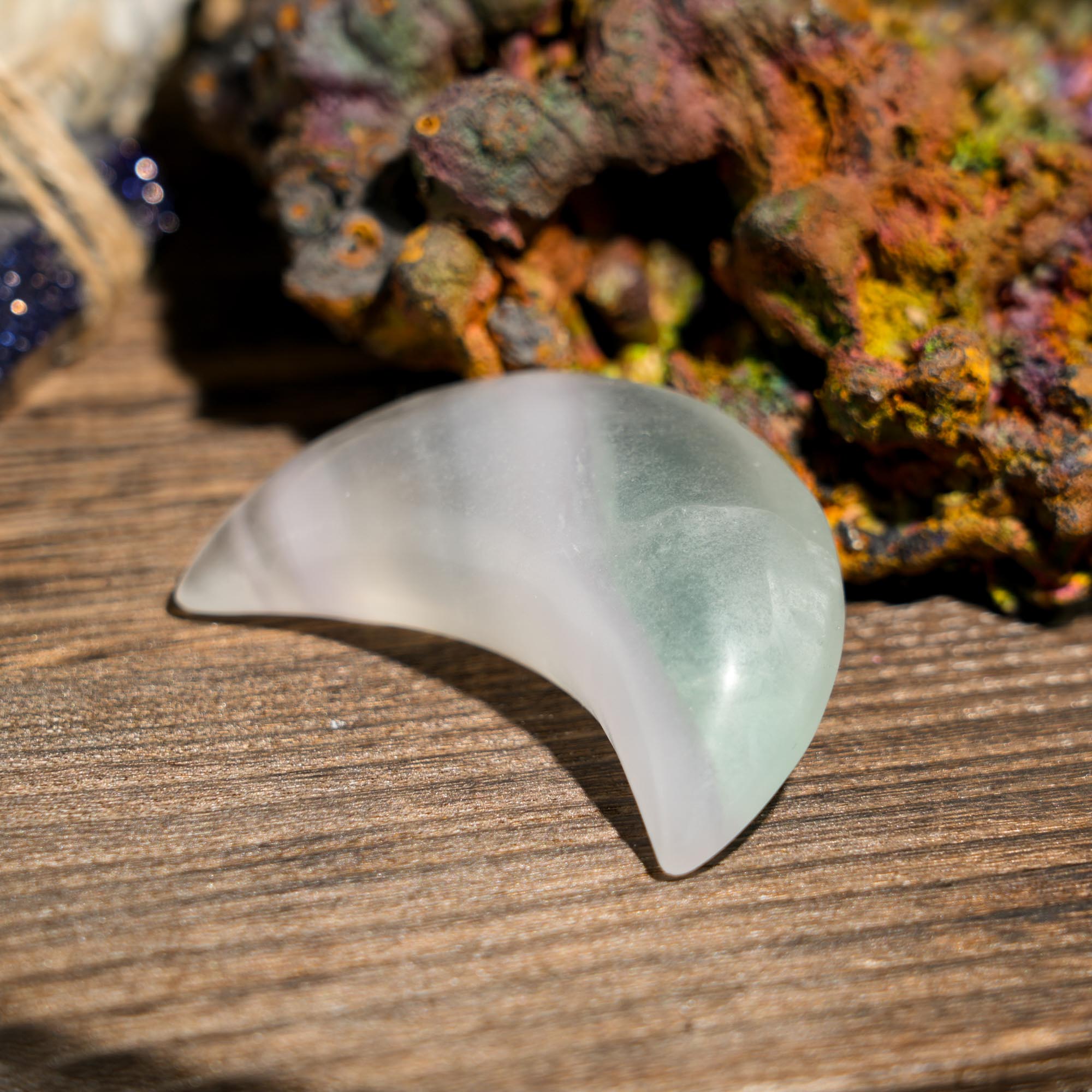 Light Purple Fluorite Moon - helmsman - crystal