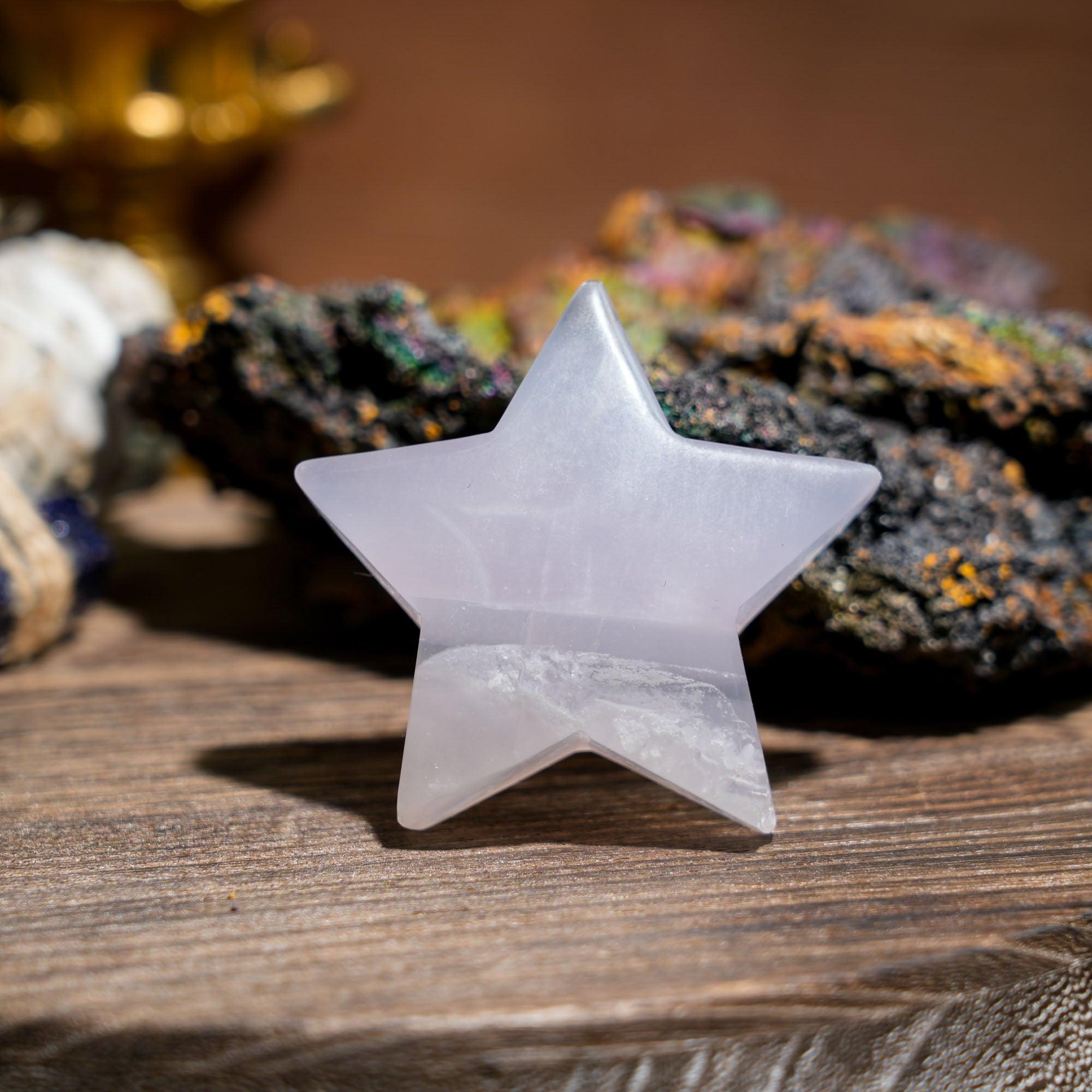 Light Purple Fluorite Pentagram - helmsman - crystal