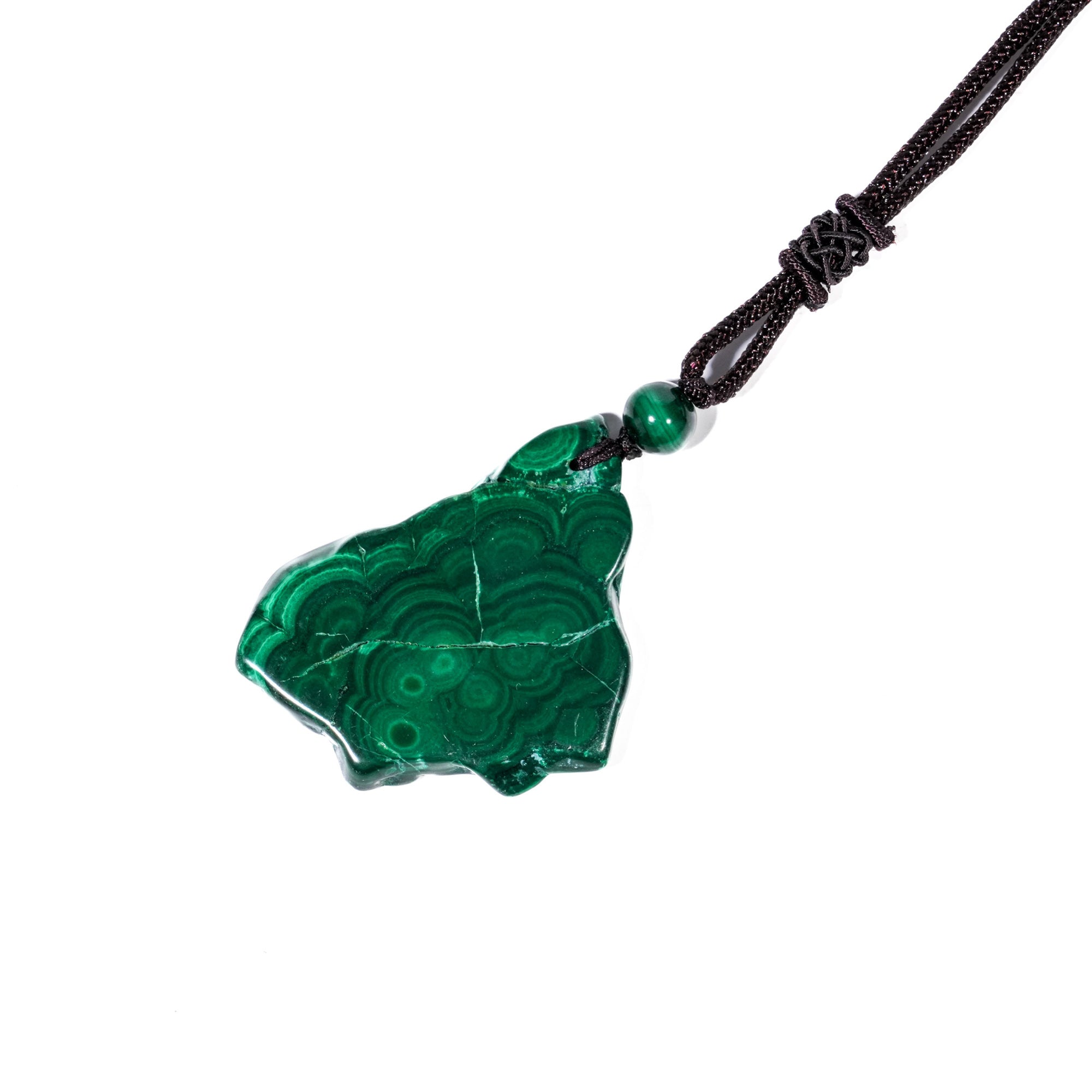 Malachite Slice Pendant Necklace - helmsman - crystal