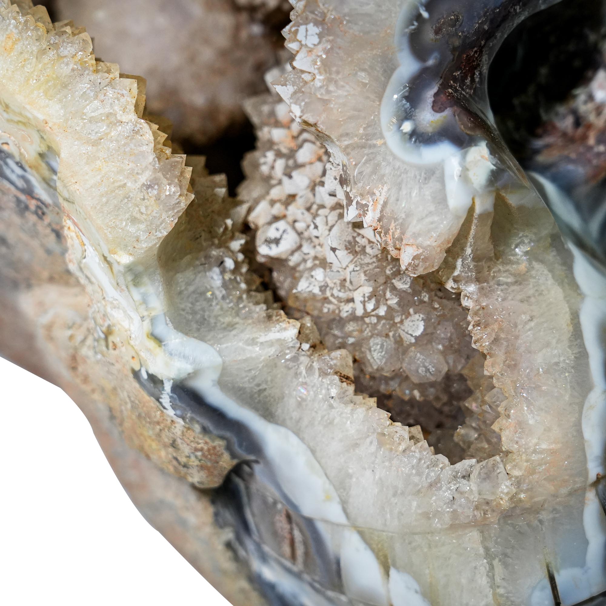 Mexico Agate Cluster Skull - helmsman - crystal