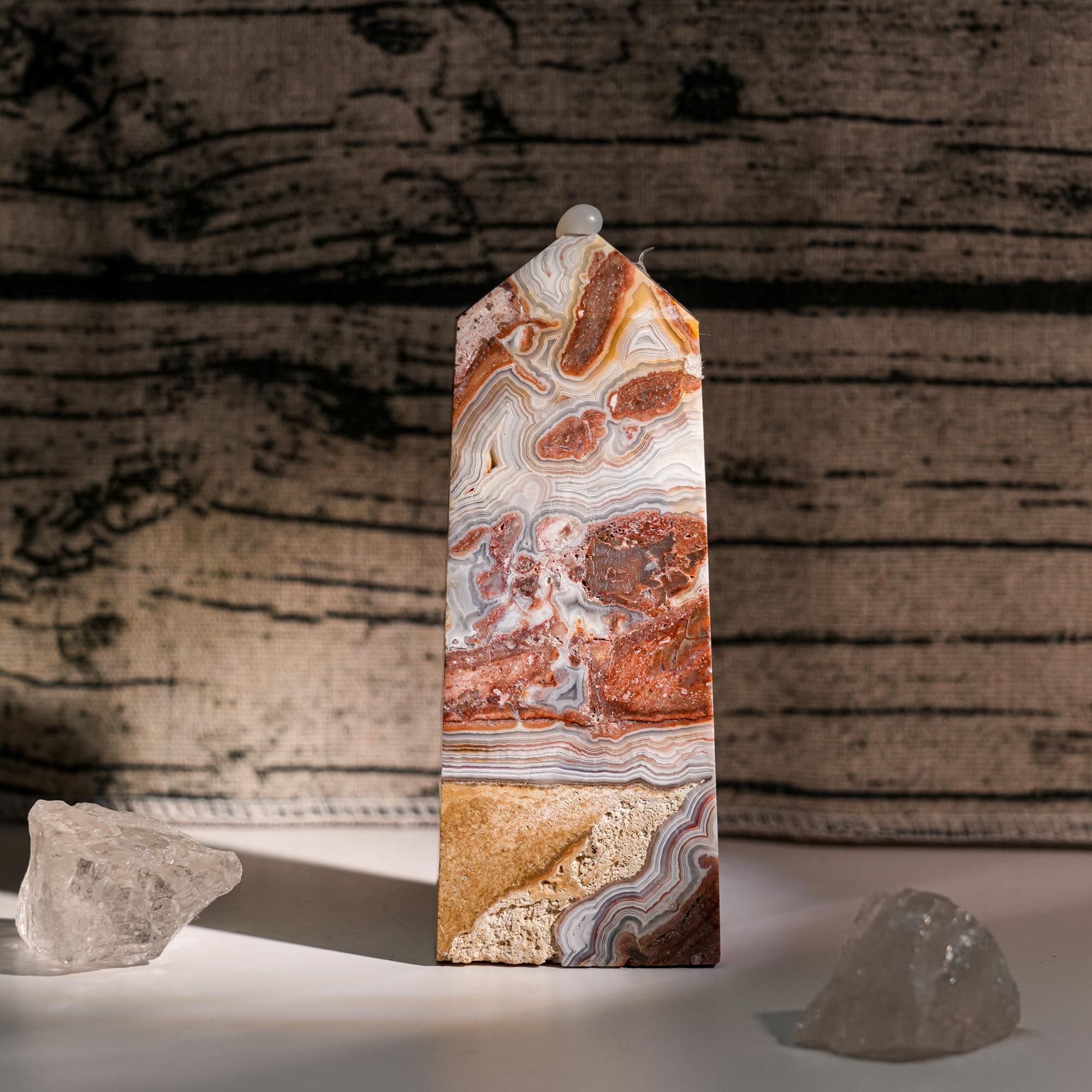 Mexico Agate Tower - helmsman - crystal