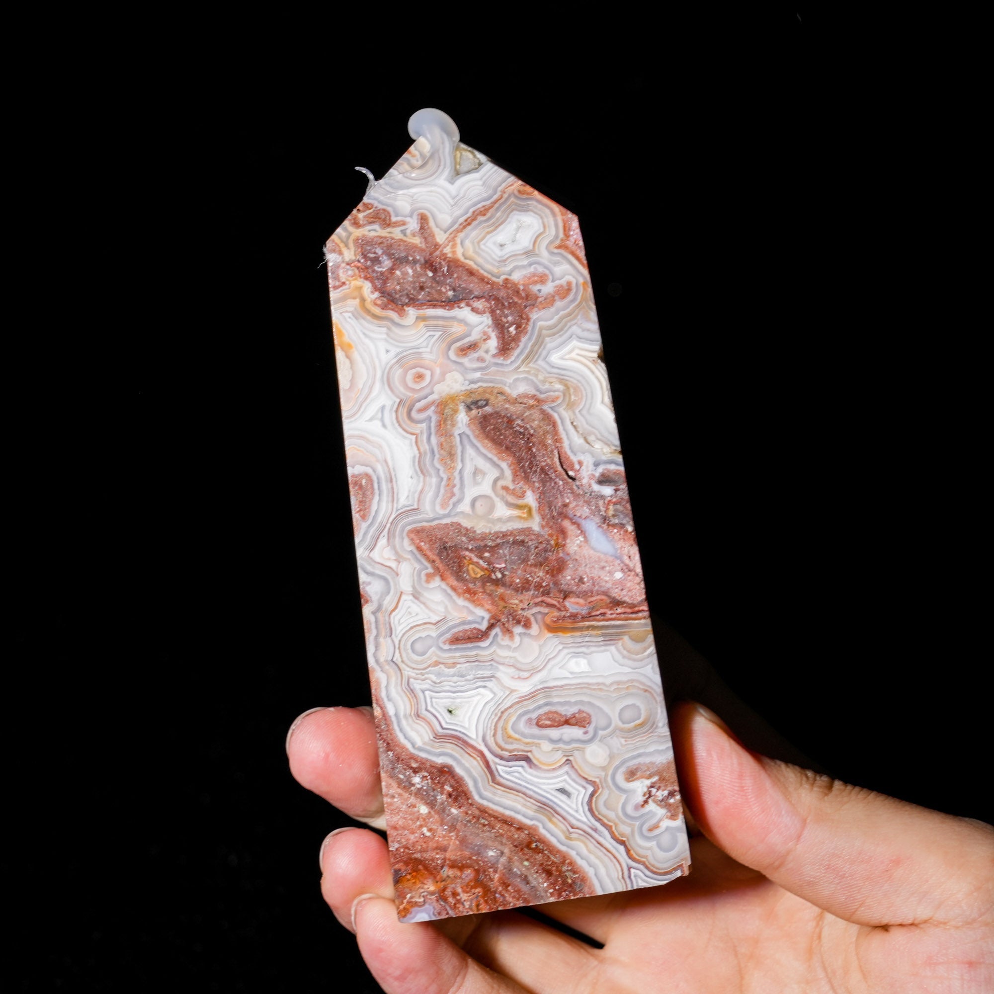 Mexico Agate Tower - helmsman - crystal