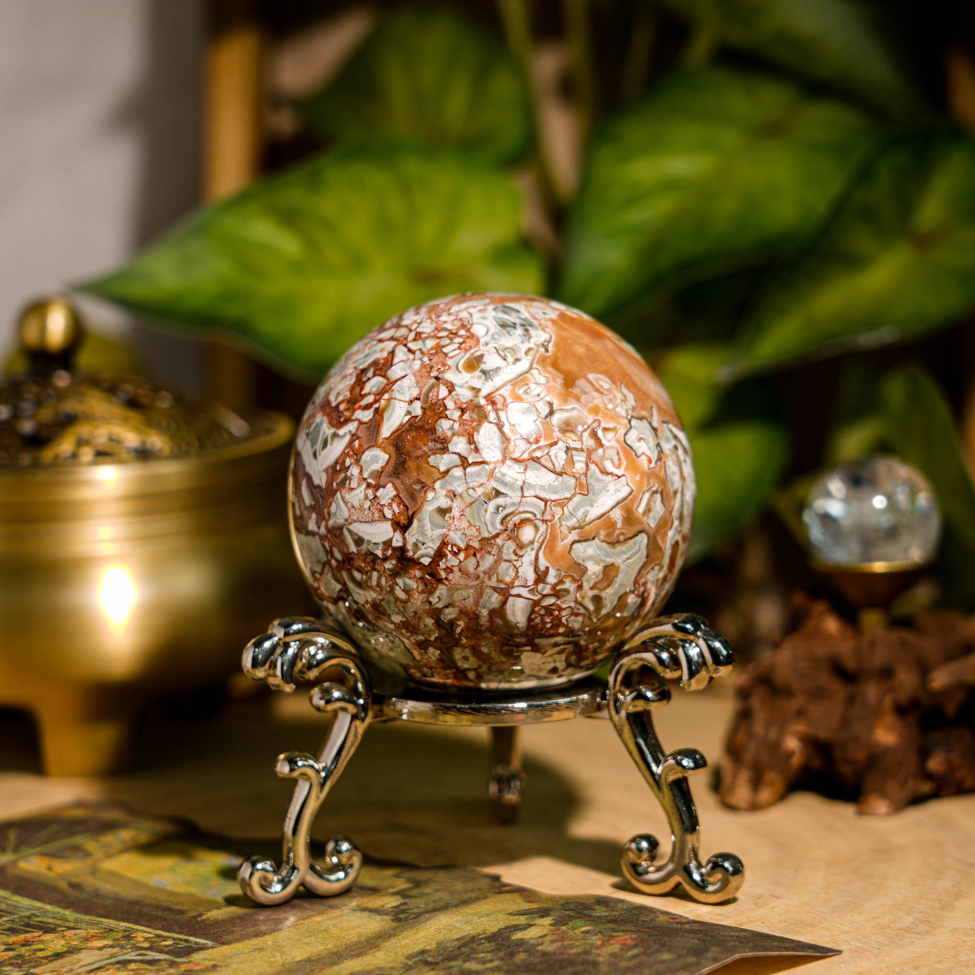 Money Agate Sphere - helmsman - crystal