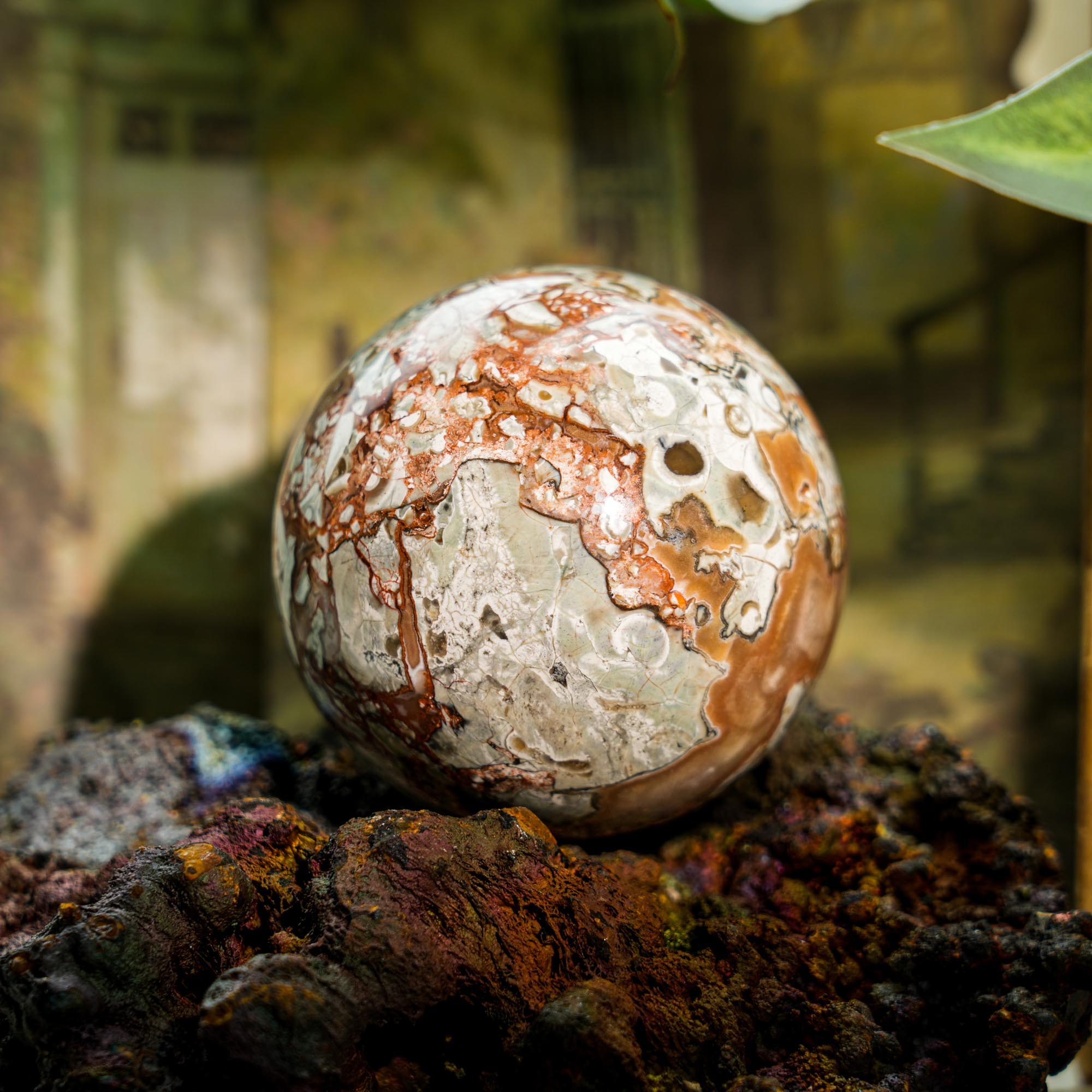 Money Agate Sphere - helmsman - crystal
