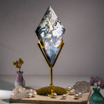 Moss Agate Diamond Ornament - helmsman - crystal