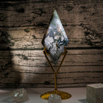 Moss Agate Diamond Ornament - helmsman - crystal