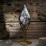 Moss Agate Diamond Ornament - helmsman - crystal