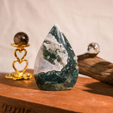 Moss Agate Flame Freeform - helmsman - crystal