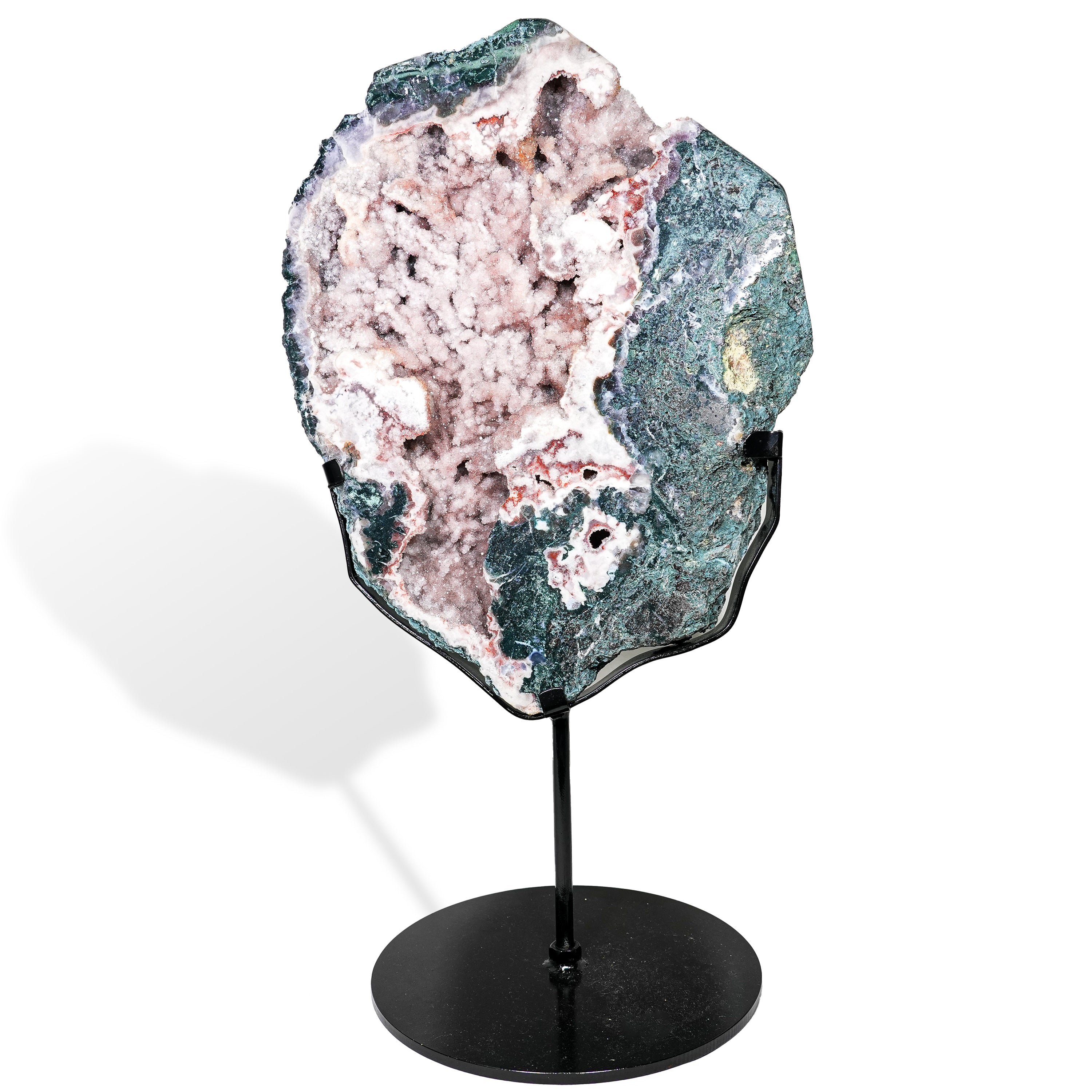 Moss Agate Geode Ornament-Helmsman Crystal