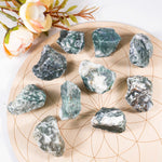 Moss Agate Rough - helmsman - crystal