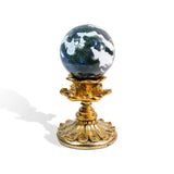 Moss Agate Sphere - helmsman - crystal