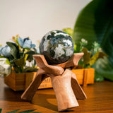 Moss Agate Sphere - helmsman - crystal