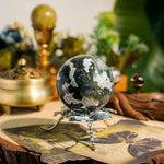 Moss Agate Sphere - helmsman - crystal