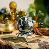 Moss Agate Sphere - helmsman - crystal