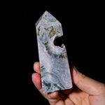 Moss Agate Tower - helmsman - crystal