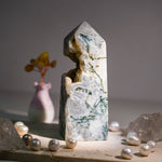 Moss Agate Tower - helmsman - crystal