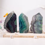 Natural Rainbow Fluorite Tower - helmsman - crystal