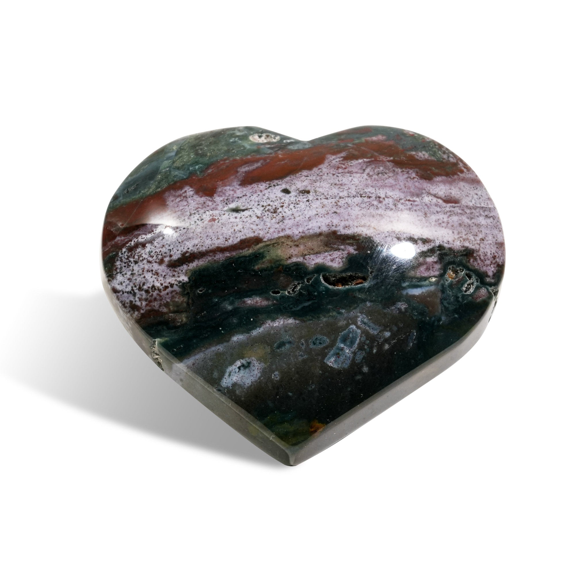Ocean Jasper Heart - helmsman - crystal