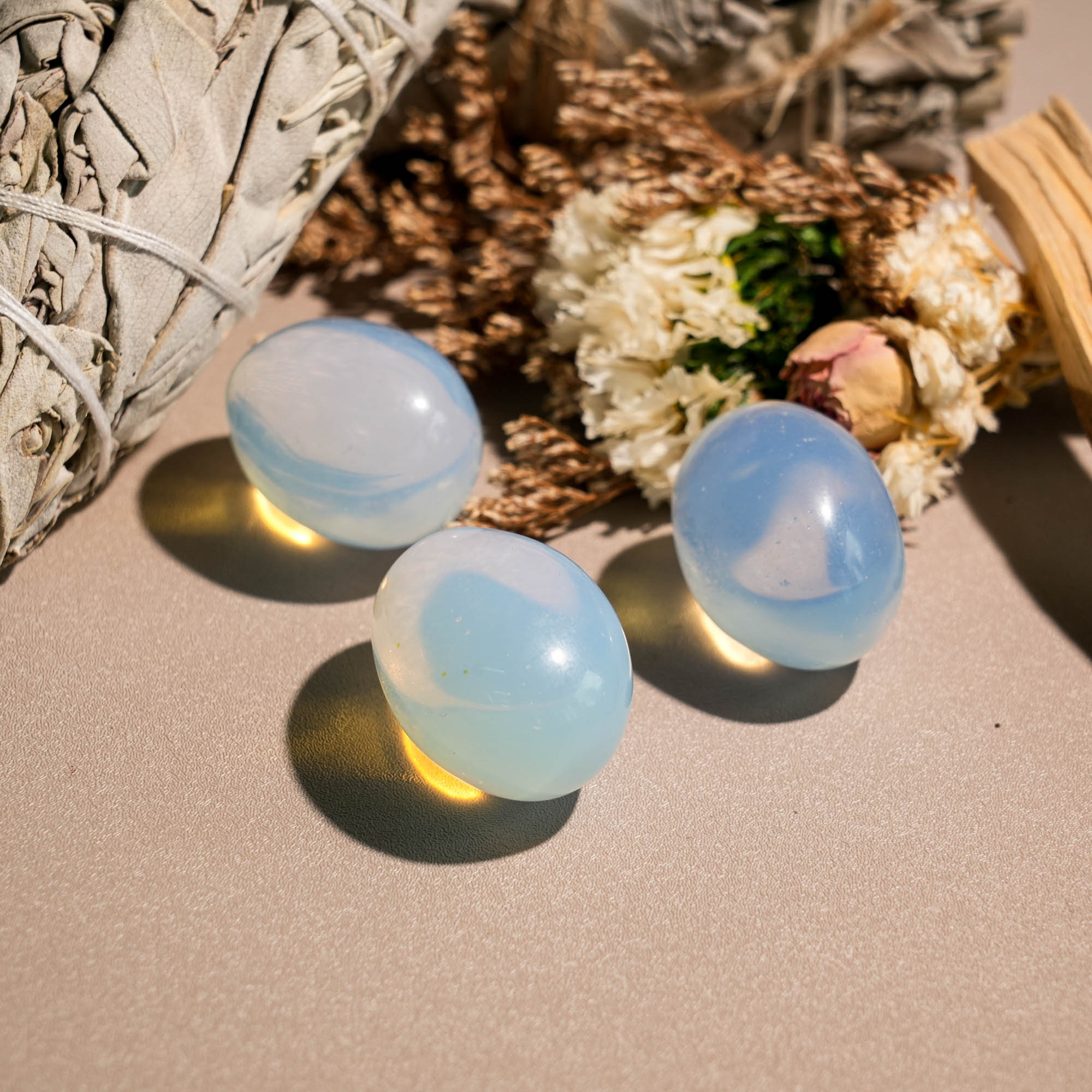 Opalite Tumbled Stone Set - helmsman - crystal