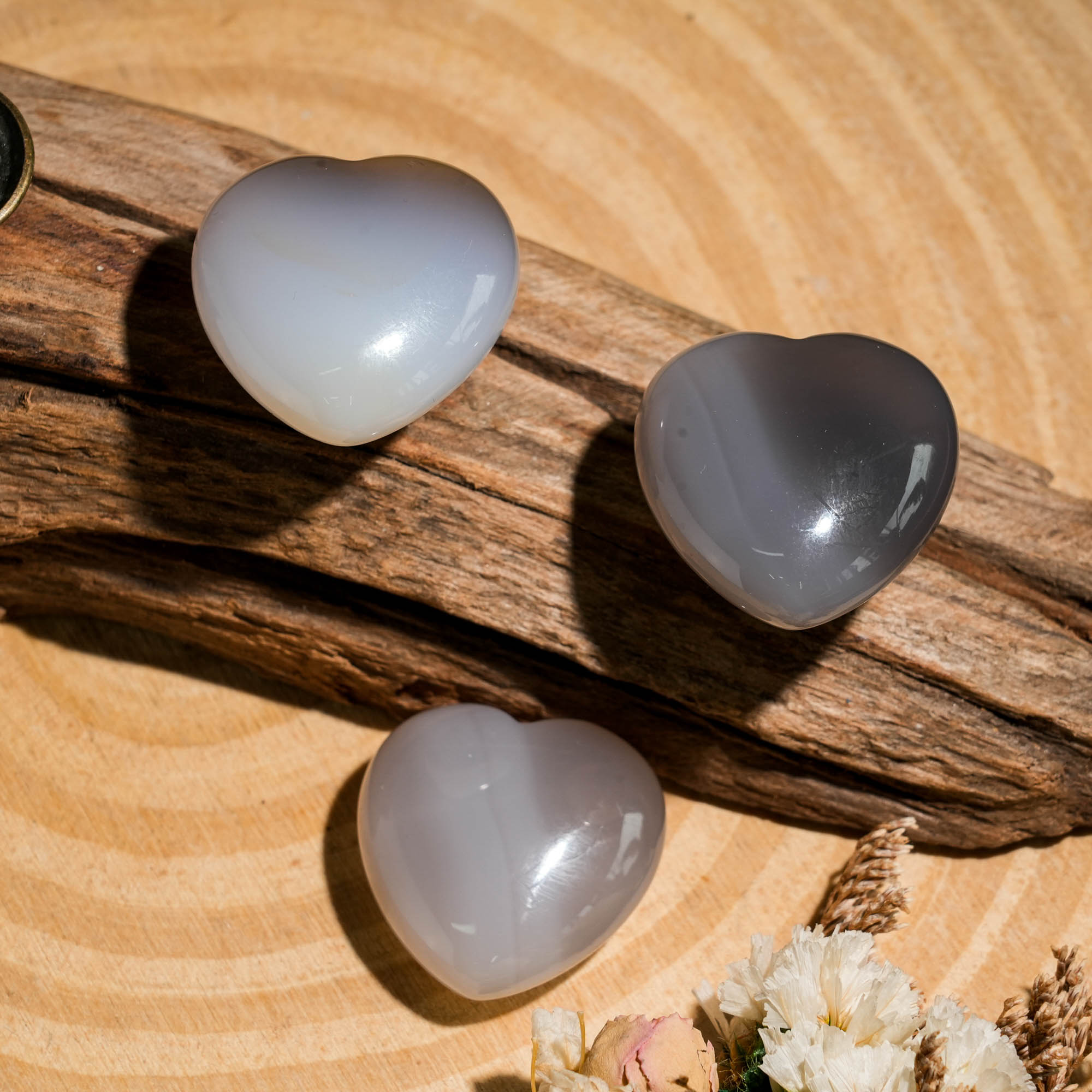 Orca Agate Mini Heart Set - helmsman - crystal