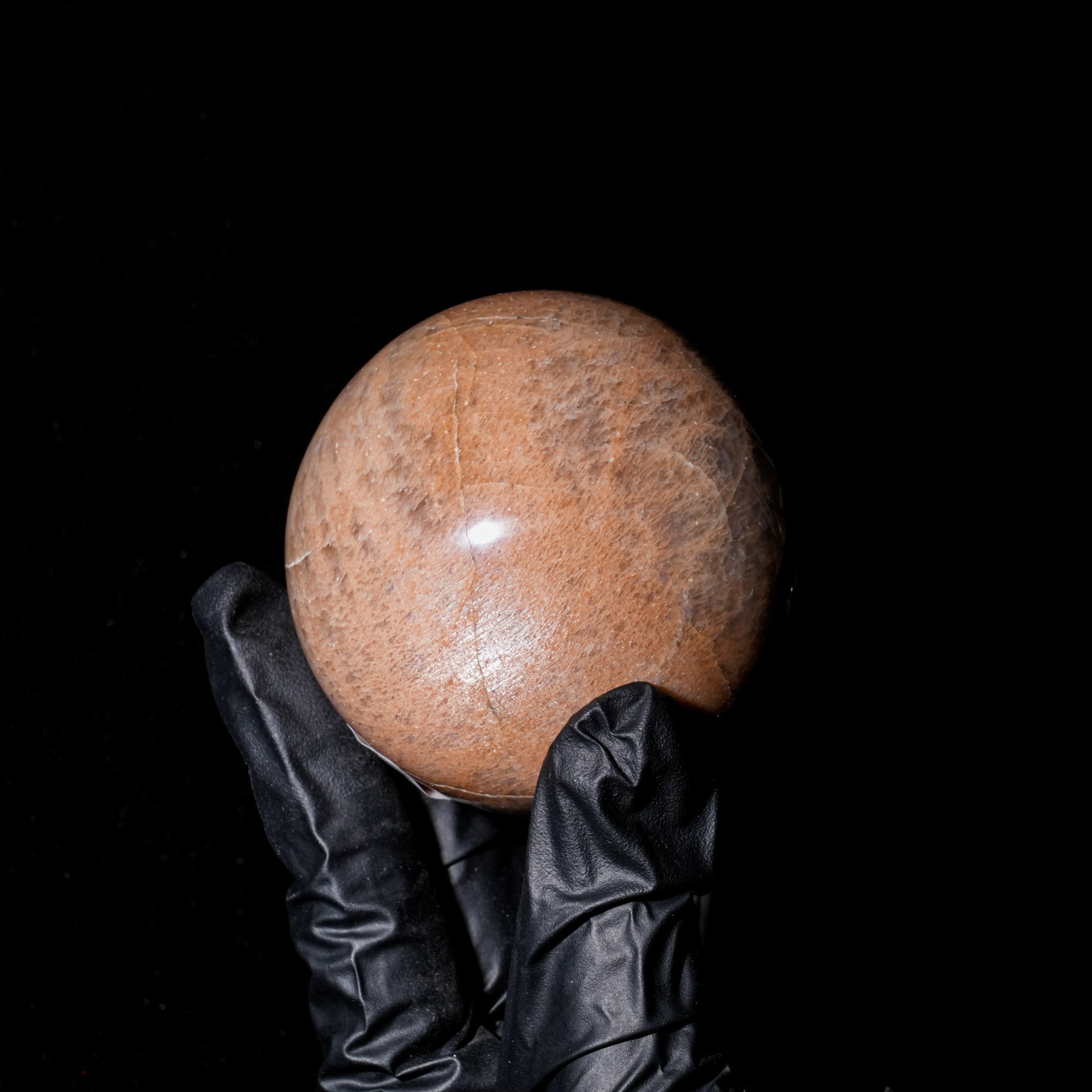 Peach Moonstone Sphere - helmsman - crystal