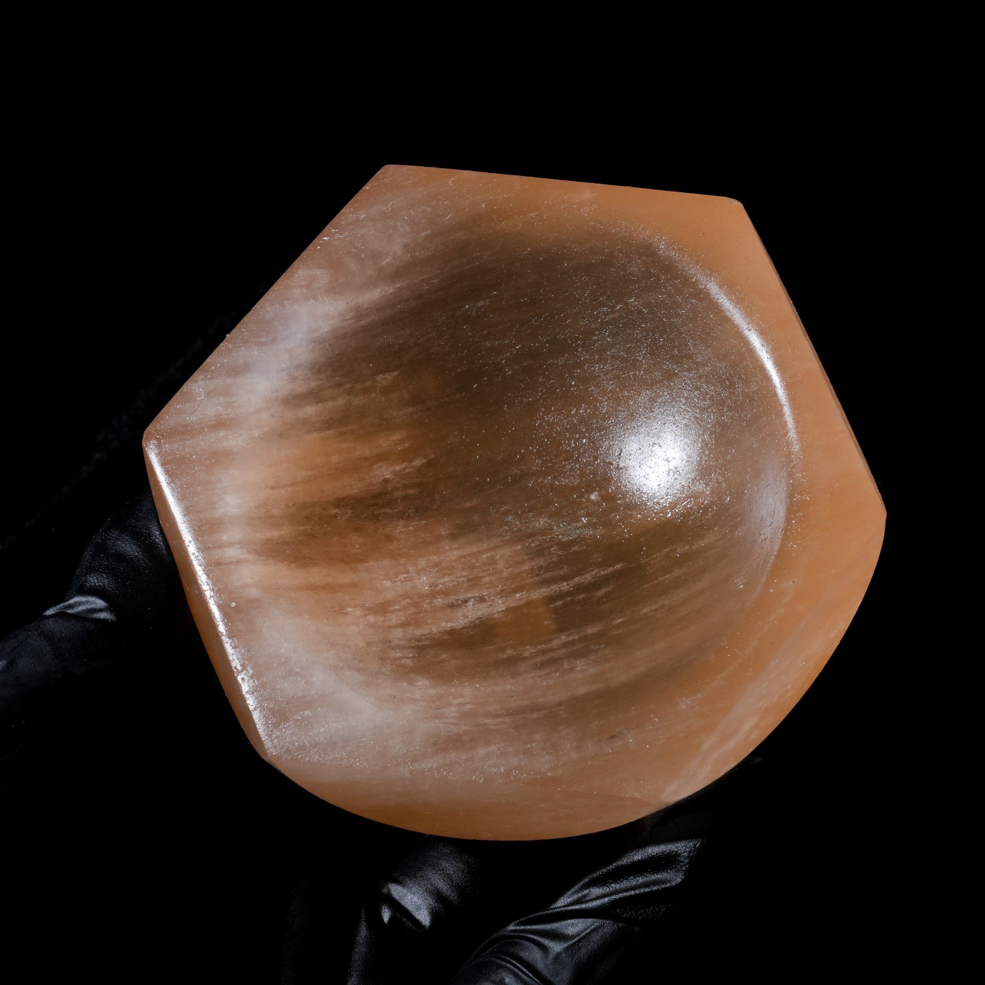 Peach Selenite Charging Bowl - helmsman - crystal