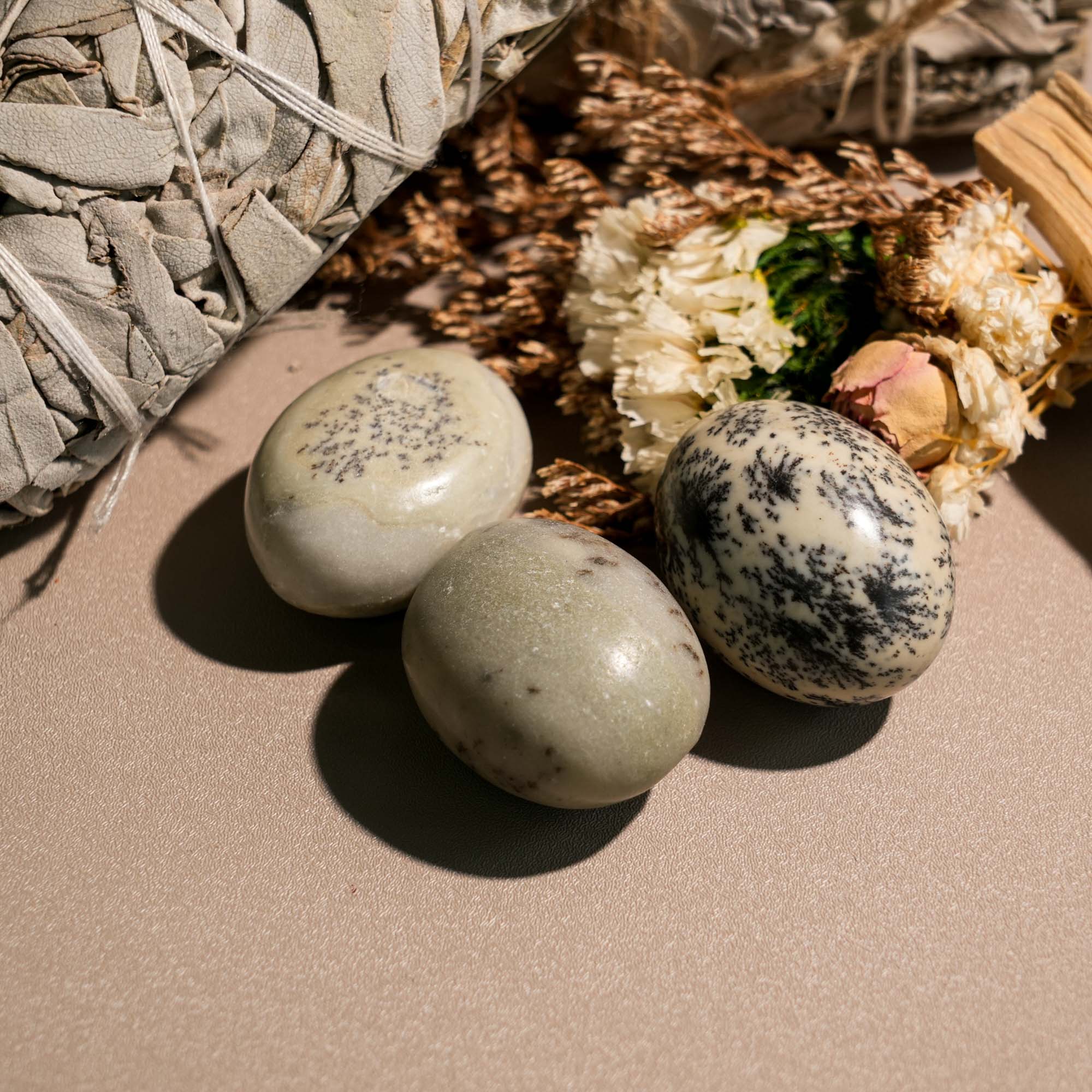 Petrified Jade Tumbled Stone Set - helmsman - crystal