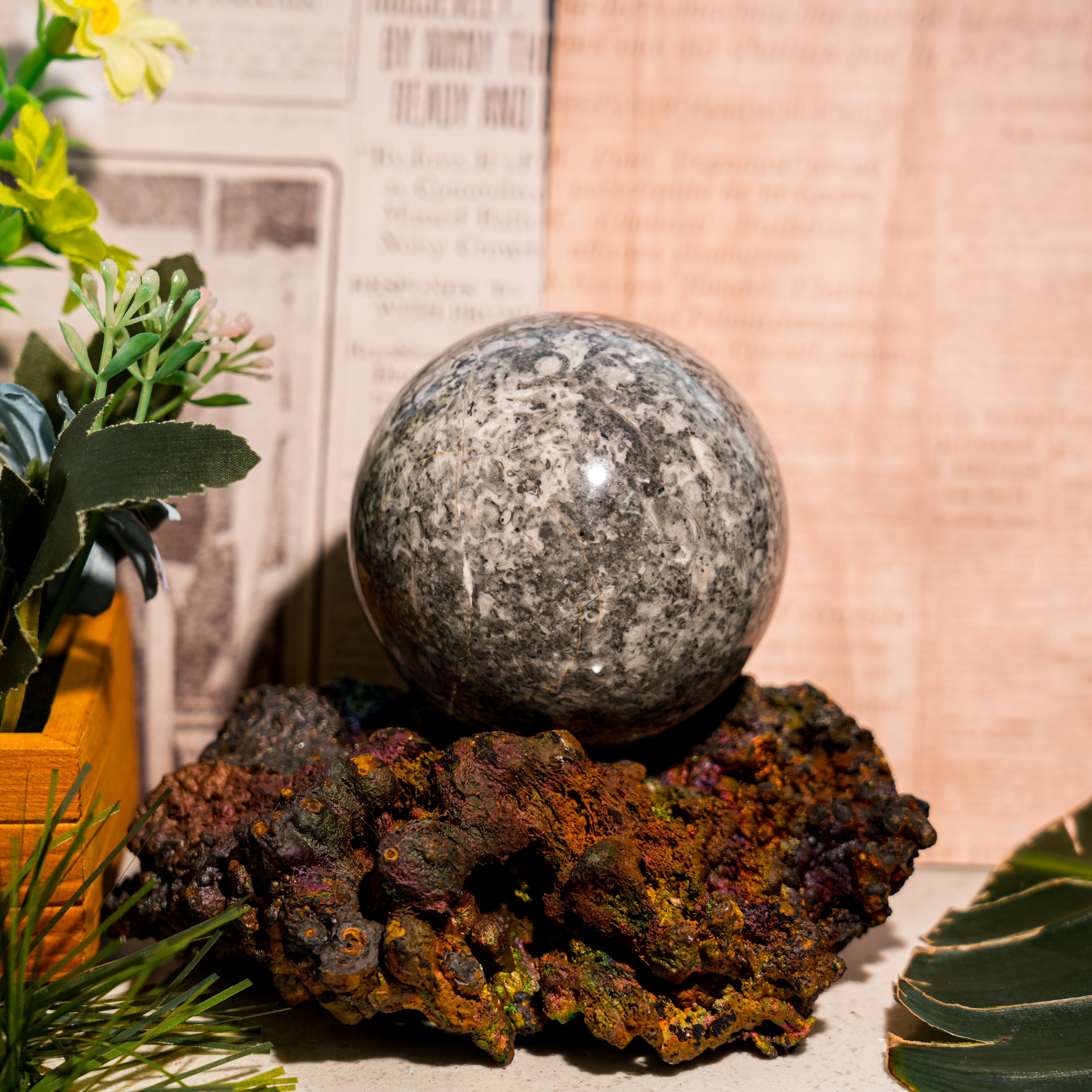 Picasso Jasper Sphere-Helmsman Crystal