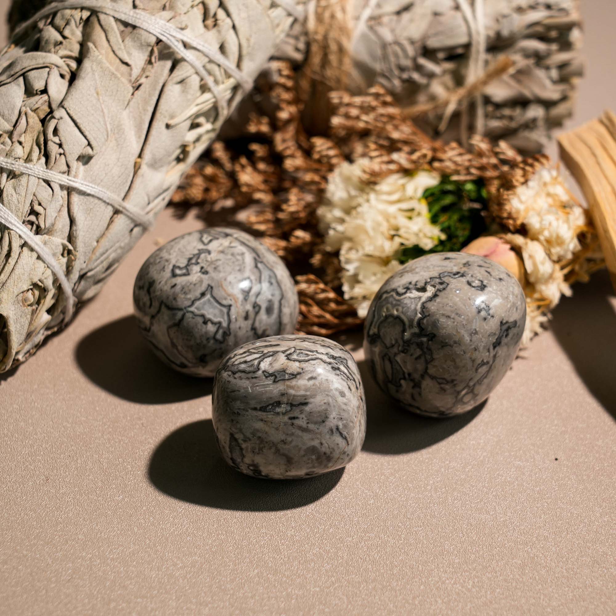 Picasso Jasper Tumbled Stone Set - helmsman - crystal