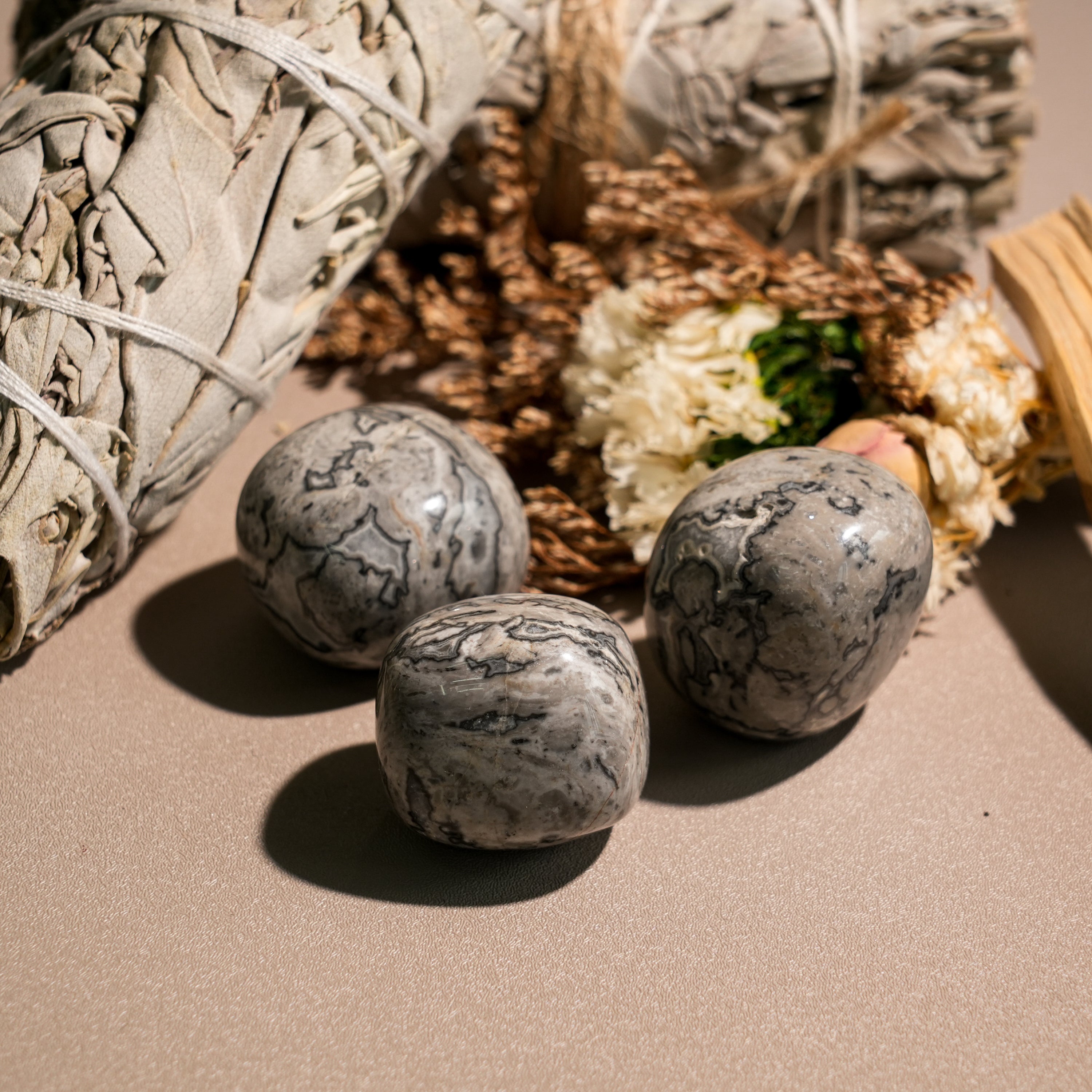 Picasso Jasper Tumbled Stone Set-Helmsman Crystal