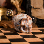 Pink Agate Skull - helmsman - crystal