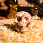 Pink Agate Skull - helmsman - crystal