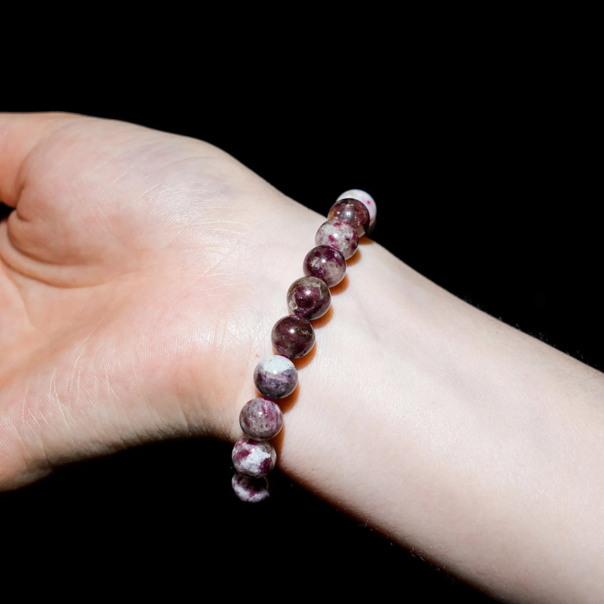 Plum Blossom Tourmaline Bracelet - helmsman - crystal