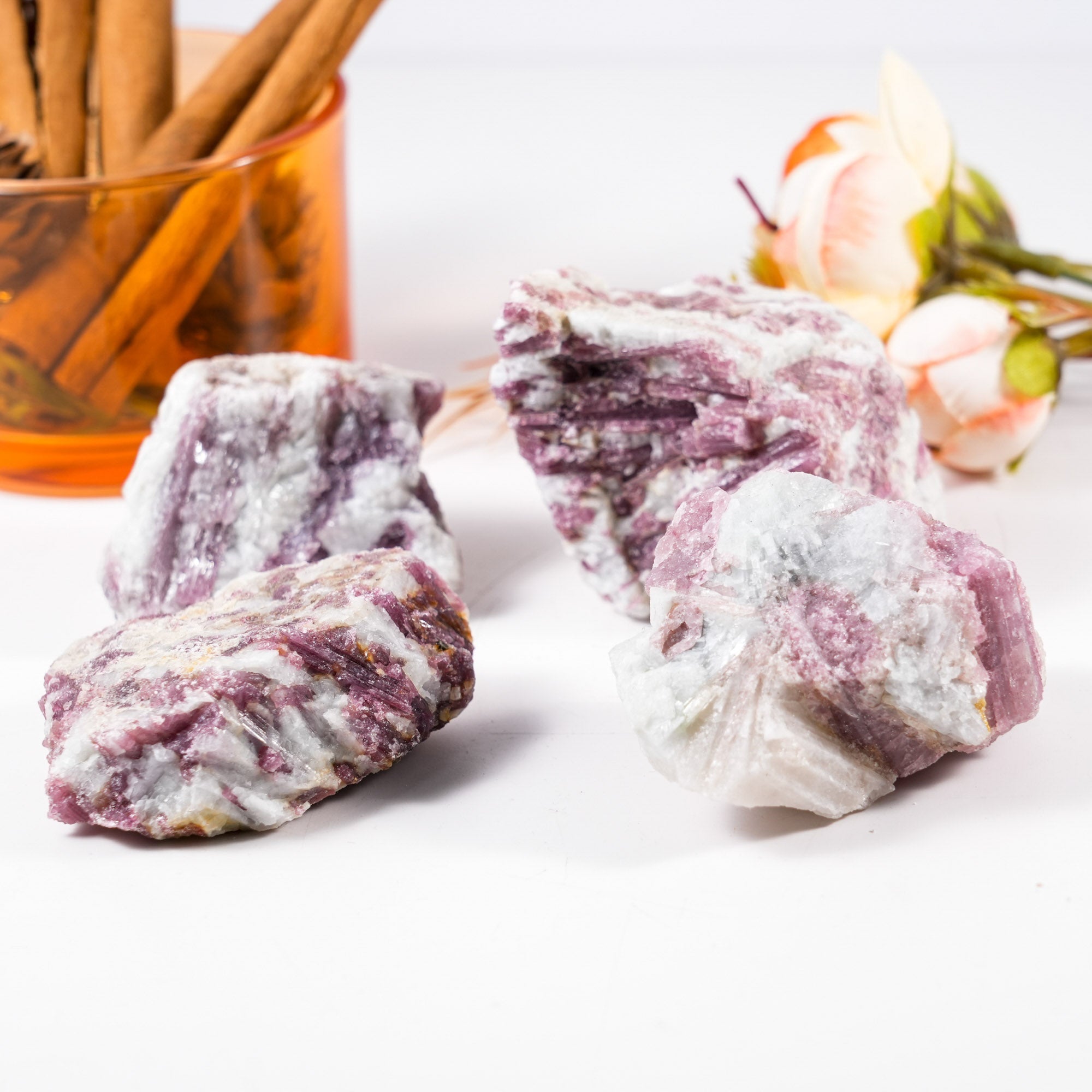 Plum Blossom Tourmaline Rough - helmsman - crystal