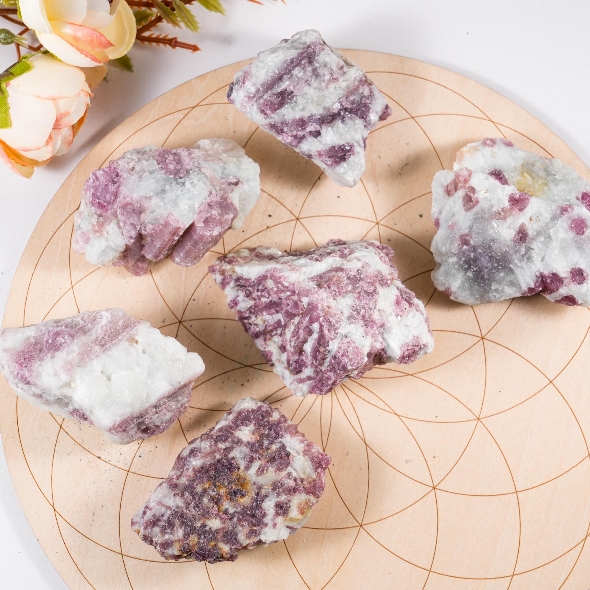 Plum Blossom Tourmaline Rough - helmsman - crystal