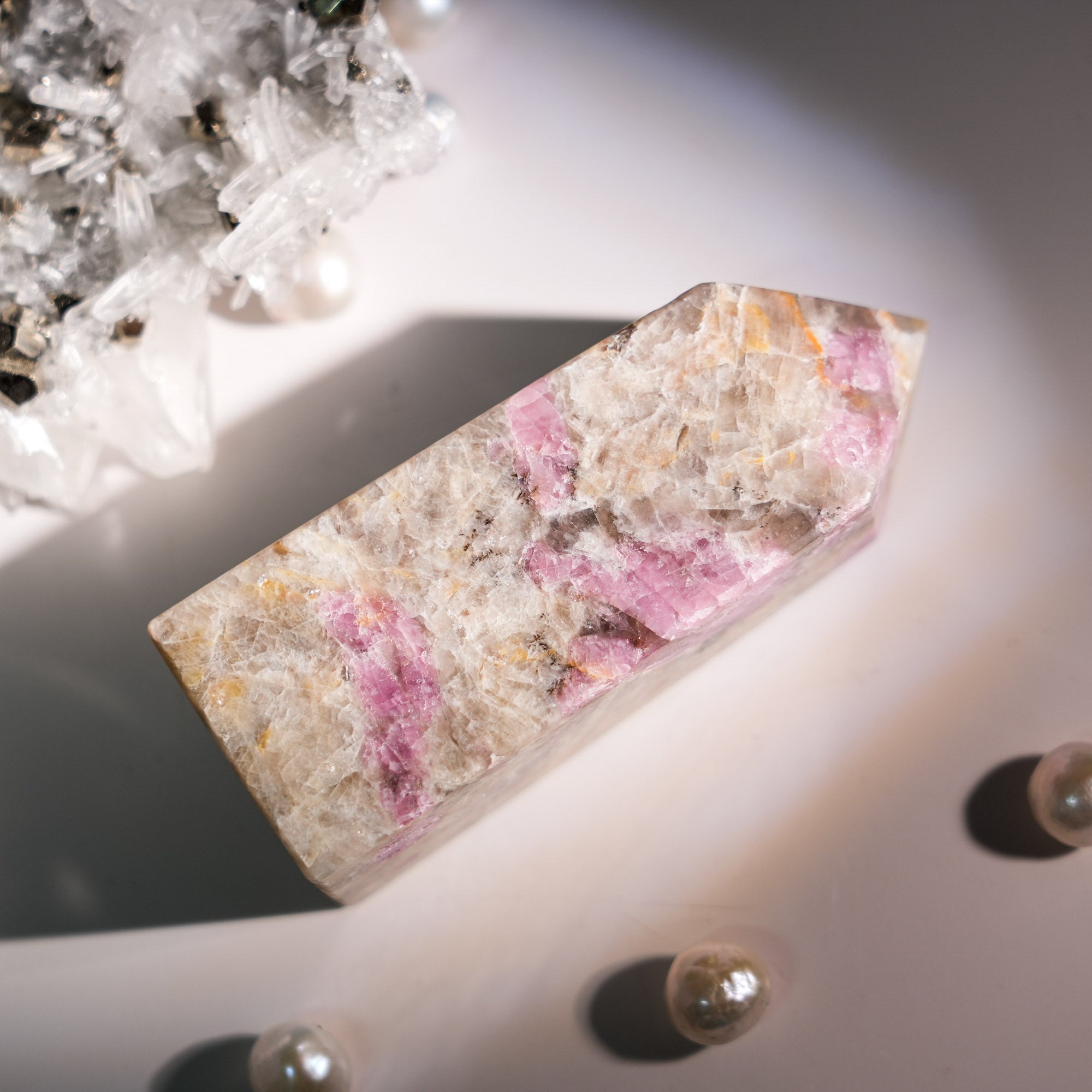 Plum Blossom Tourmaline Tower - helmsman - crystal
