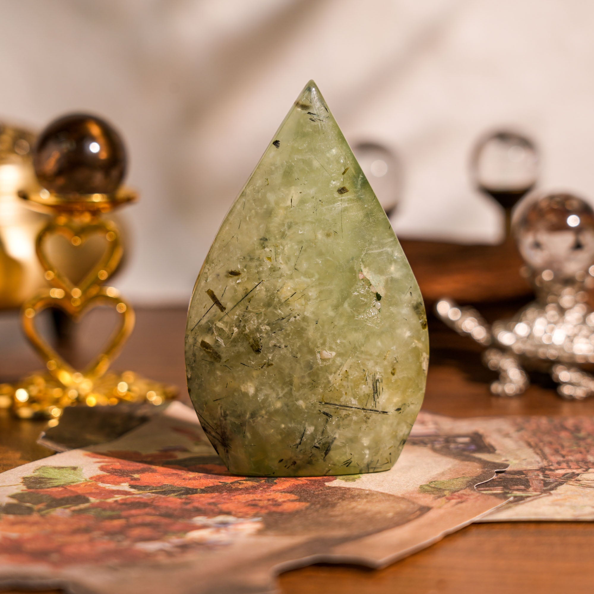 Prehnite Flame Freeform - helmsman - crystal